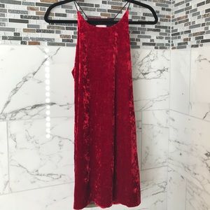 Red velvet dress